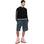 Off-White Black Diagonal Outline Knit Crewneck Sweater