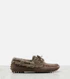 Brunello Cucinelli Monili shearling-trimmed suede moccasins