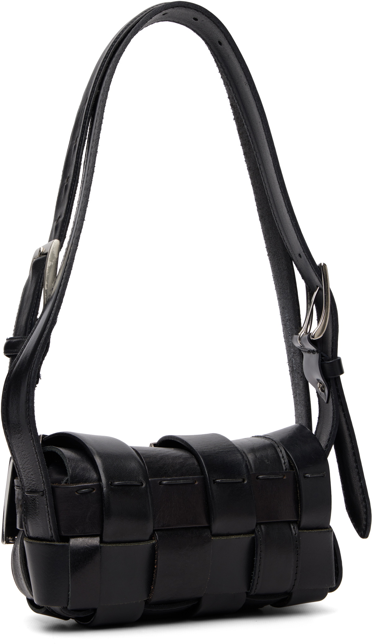 HODAKOVA Black Buckle Baguette Bag