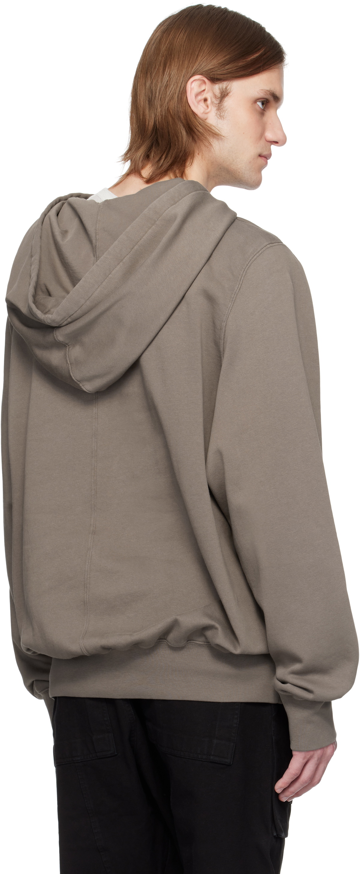 Rick Owens DRKSHDW Gray Hollywood Oversized Hoodie Rick Owens Drkshdw