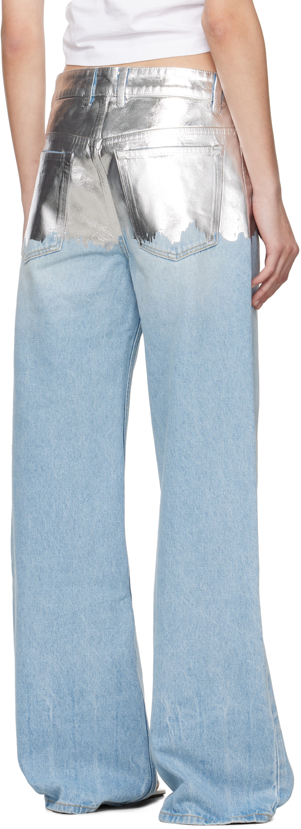 Rabanne Blue & Silver Baggy Jeans