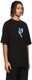 JERIH Black Flying Bluebird T-Shirt