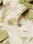 Nicholas Daley - Calypso Convertible-Collar Printed Satin Shirt - Green