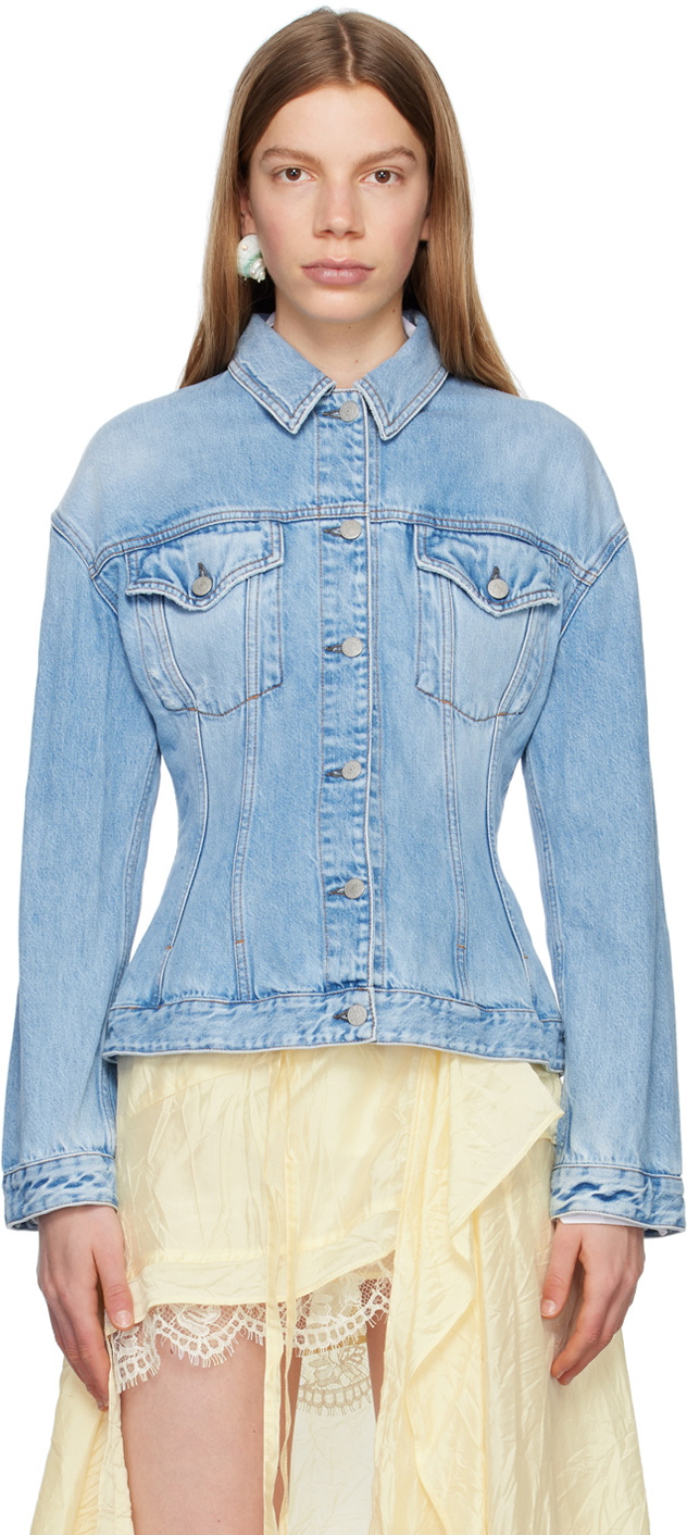Acne Studios Blue Hourglass Denim Jacket Acne Studios