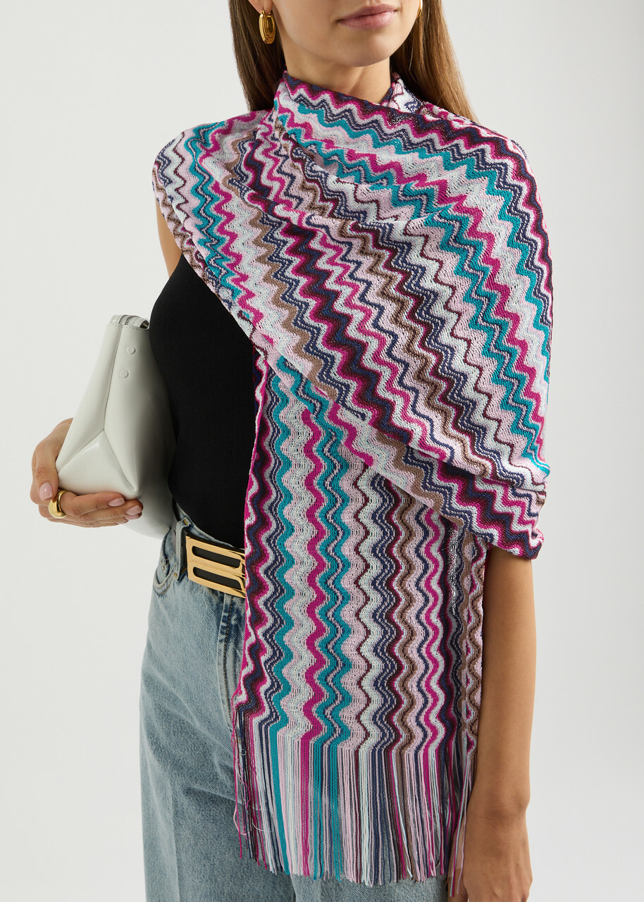 最高級ラグジュアリーイタリア製MISSONI カシミヤ シルクストライプセーター Zig Zag sequined oversized sweater in black - Missoni | Mytheresa