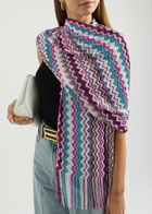 Missoni Zigzag-intarsia Fine-knit Scarf - Pink - One Size