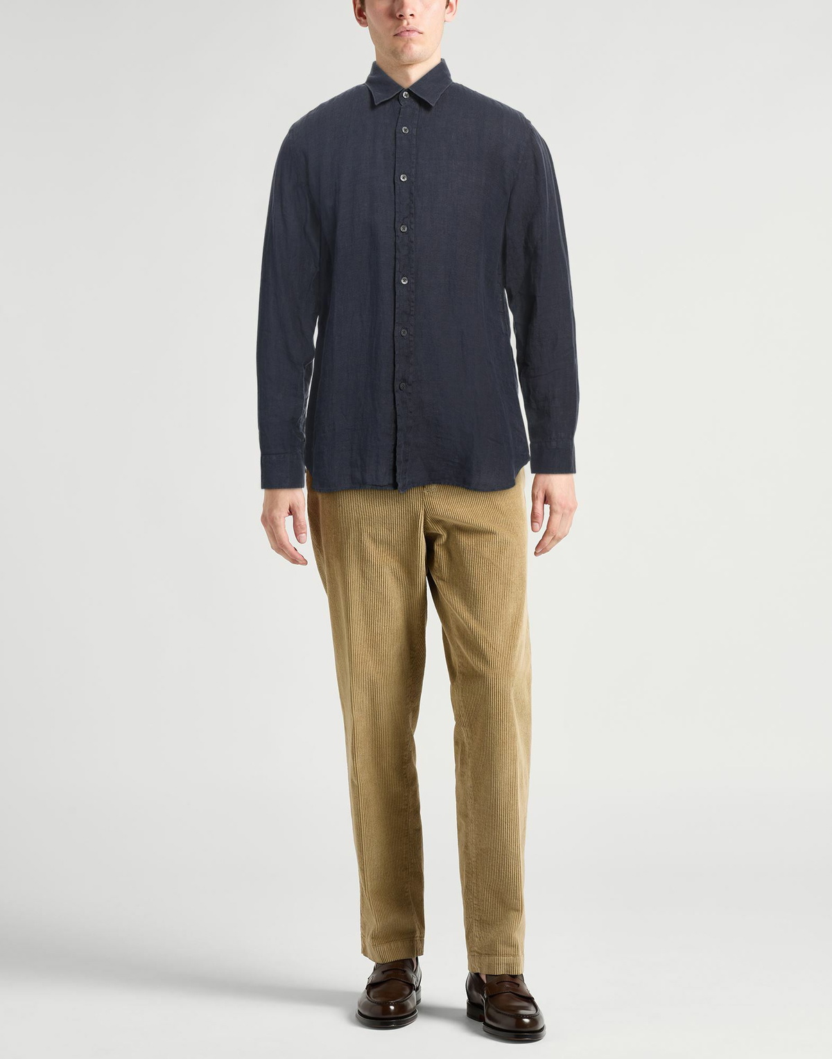 120% Lino Mens Shirt in Navy
