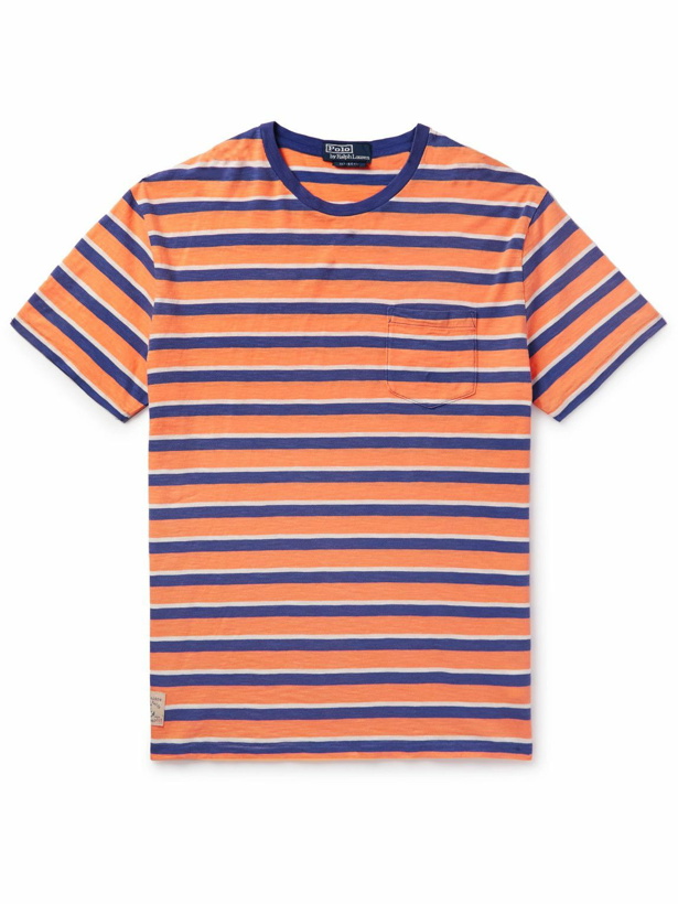 Photo: Polo Ralph Lauren - Striped Cotton-Jersey T-Shirt - Orange