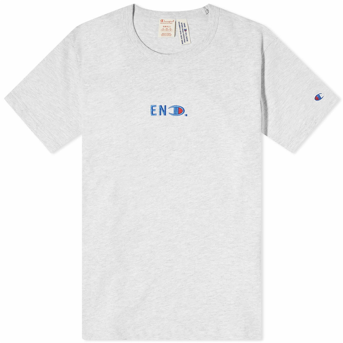 END. x Champion Reverse Weave T-Shirt in Grey Marl Champion Reverse Weave