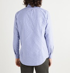 Massimo Alba - Canary Embroidered Striped Cotton-Poplin Jacquard Shirt - Blue