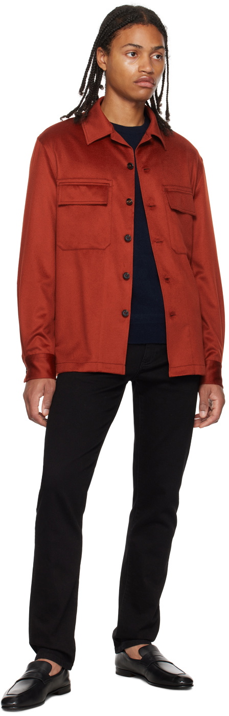 ZEGNA Orange Button Shirt Zegna