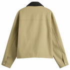 Cole Buxton Men's Leather Collar Cottom Overshirt in Sand