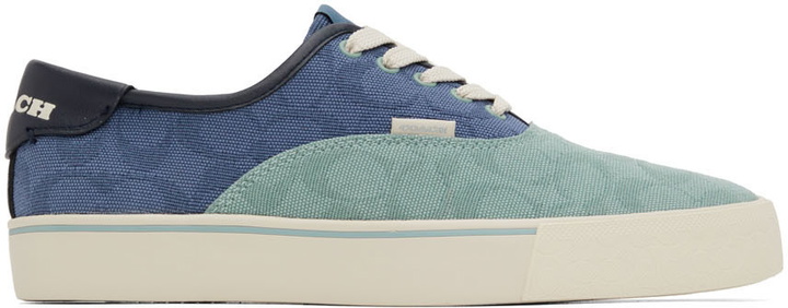 Photo: Coach 1941 Blue Canvas Sneakers