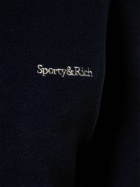 SPORTY & RICH Serif Logo Polar Fleece Hoodie
