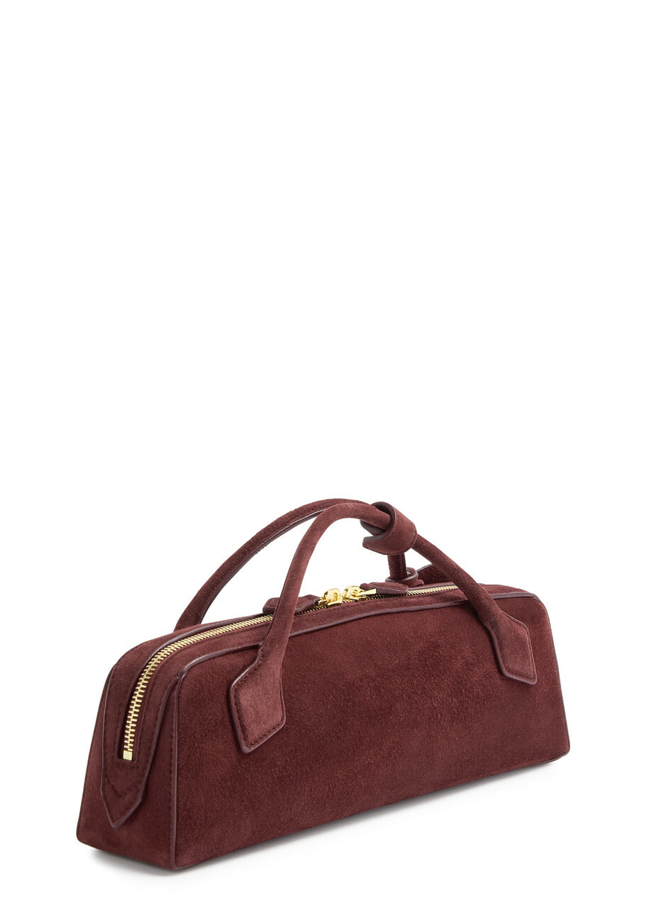 Alaïa Le Teckel Suede Clutch - Burgundy - One Size
