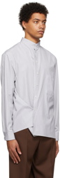 Lemaire White & Black Adjustable Twisted Shirt