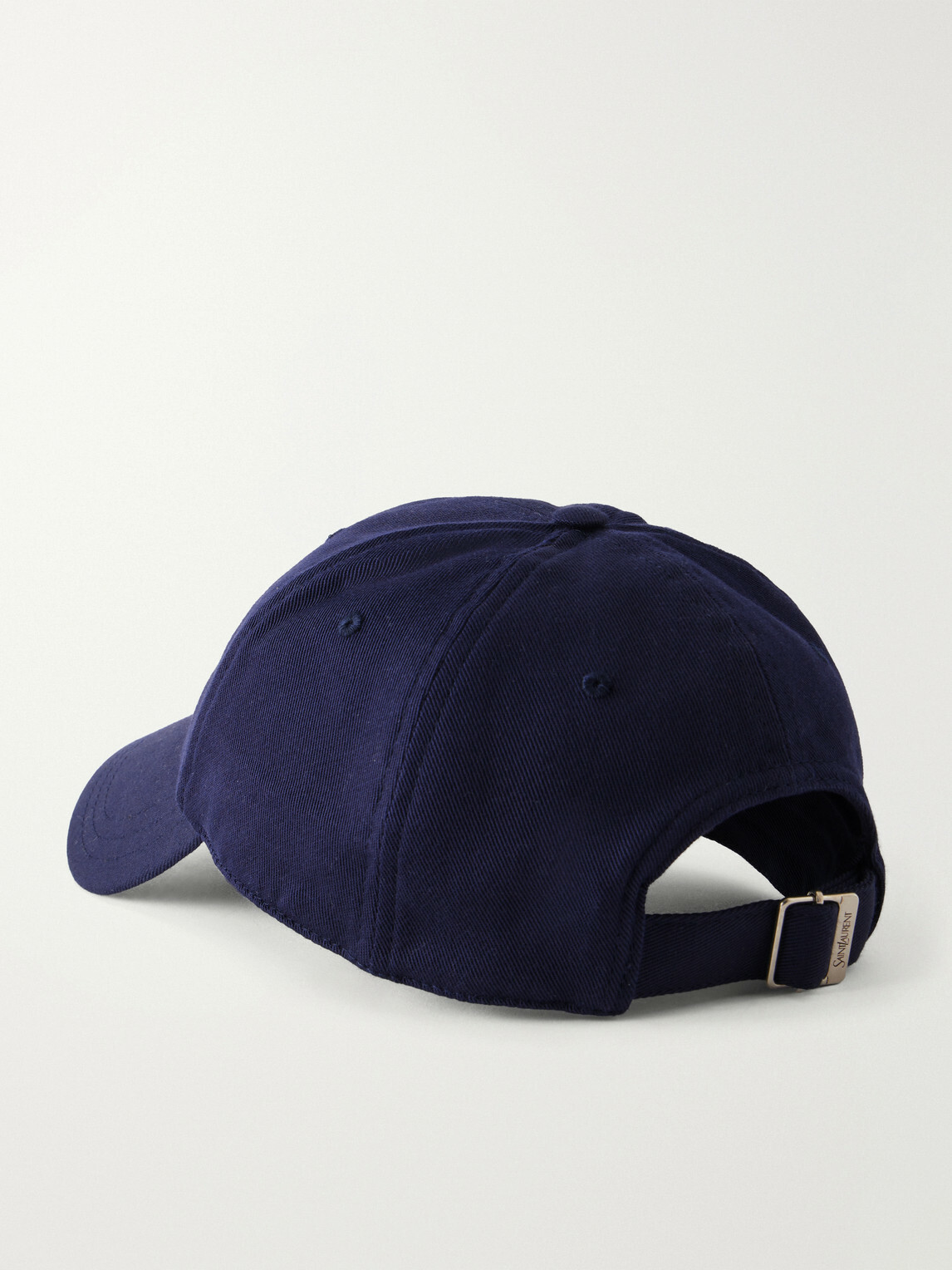 SAINT LAURENT - Logo-Embroidered Cotton-Gabardine Cap - Blue