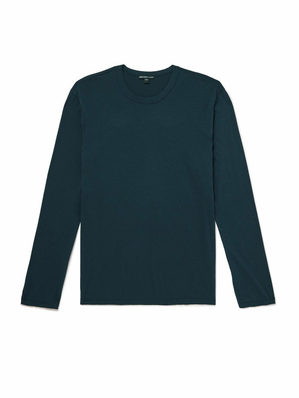 Photo: James Perse - Lotus Slim-Fit Cotton-Jersey T-Shirt - Blue