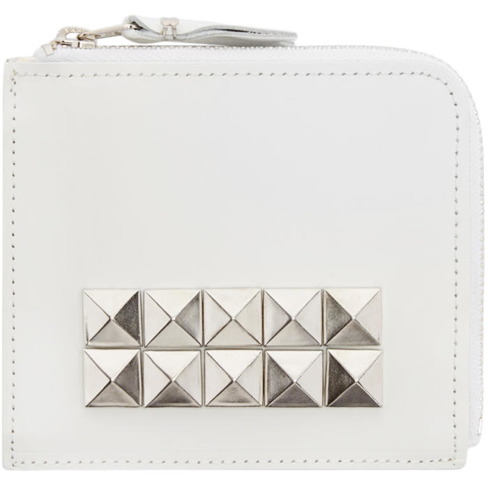 Photo: Comme des GarÃ§ons Wallets White Leather Studded Wallet