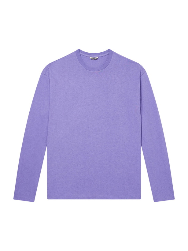 Photo: Auralee - Cotton-Jersey T-Shirt - Purple