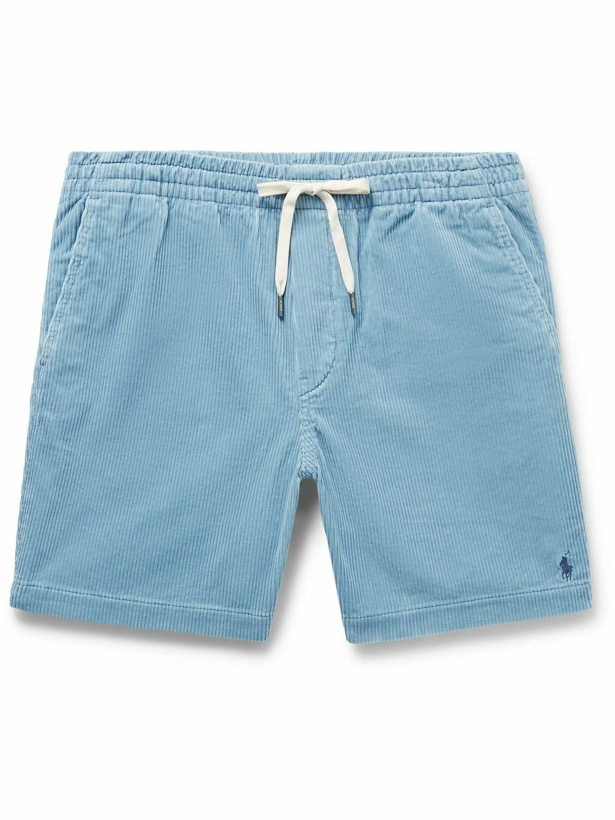 Photo: Polo Ralph Lauren - Prepster Straight-Leg Cotton-Corduroy Drawstring Shorts - Blue