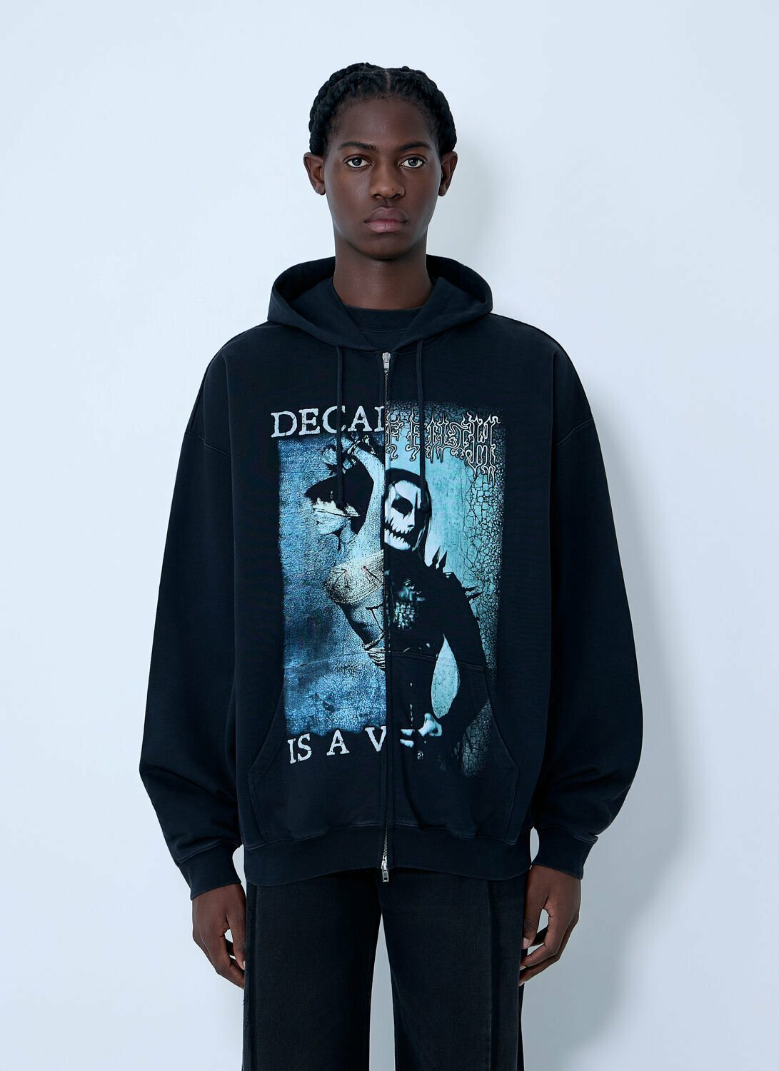 Vetements Cof Cut-Up Zip-Up Hooded Sweatshirt
