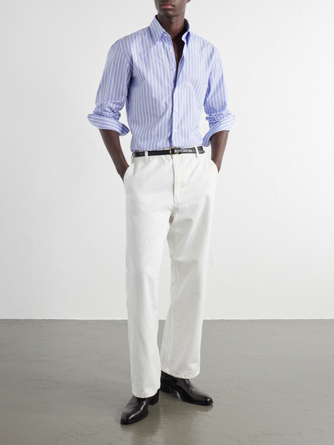 Husbands - Striped Supima Cotton-Poplin Shirt - Blue