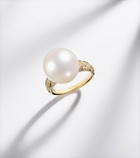 Suzanne Kalan 18kt gold ring with pearl and diamonds