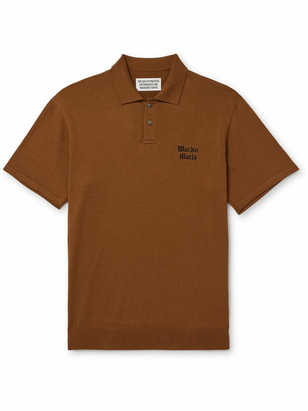 Photo: Wacko Maria - Logo-Embroidered Cotton Polo Shirt - Brown