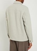 Les Deux Hamilton Textured Twill Overshirt Light Grey
