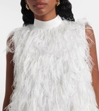Roksanda Bridal Odette faux feather-trimmed silk minidress