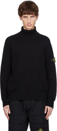Stone Island Black 505A2 Winter Cotton Turtleneck