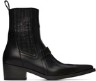 Rick Owens Black Tower Pointed Sliver Boots