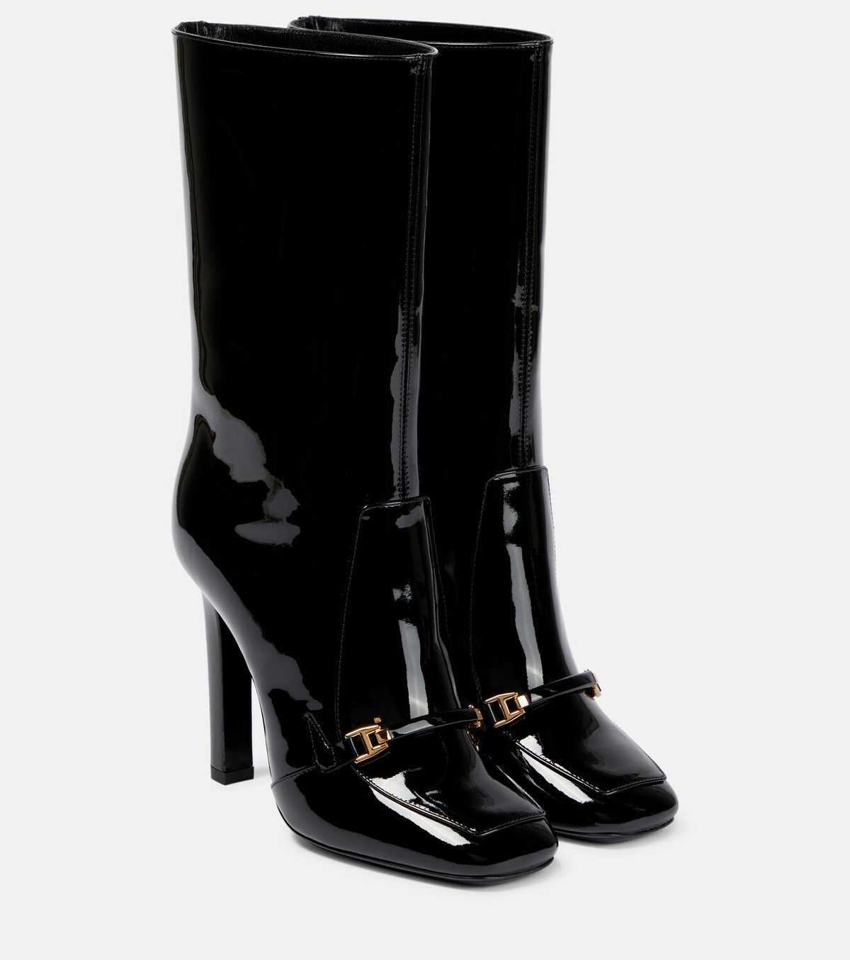 靴 Saint Laurent patent boots Saint Laurent Lauren 70 patent leather knee-high boots Saint Laurent