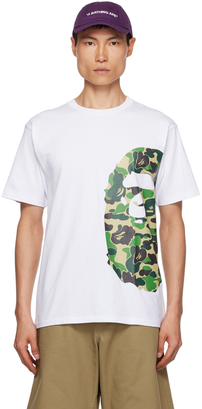 Bape camo green selling side ape head tee