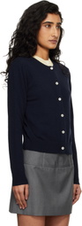 Dunst Navy Essential Crewneck Knit Cardigan