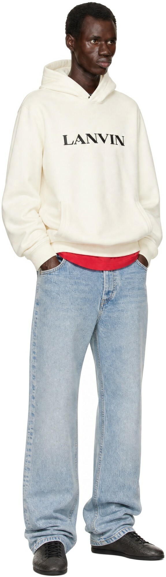 Lanvin Off-White Embroidered Logo Hoodie