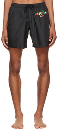 Moschino Black Polyester Swim Shorts