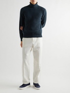 Brioni - Cable-Knit Cashmere Rollneck Sweater - Blue