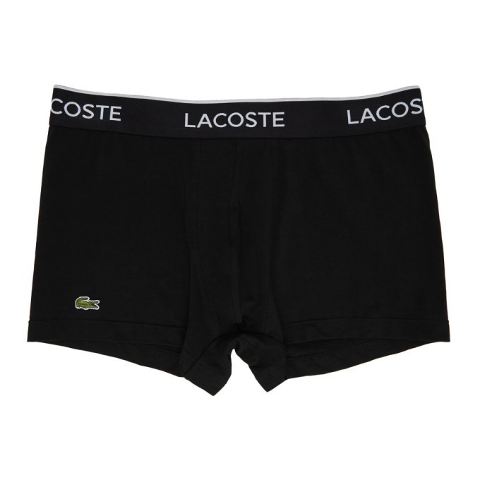Photo: Lacoste Three-Pack Black Casual Boxer Briefs