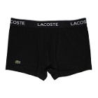 Lacoste Three-Pack Black Casual Boxer Briefs