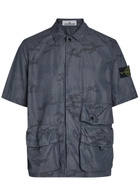 Stone Island Camo-print Cotton-blend Shirt Grey