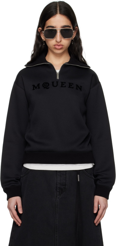 Photo: McQueen Black Cut & Sew Sweatshirt