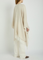 Brunello Cucinelli Metallic-knit Linen-blend Poncho - Beige - One Size