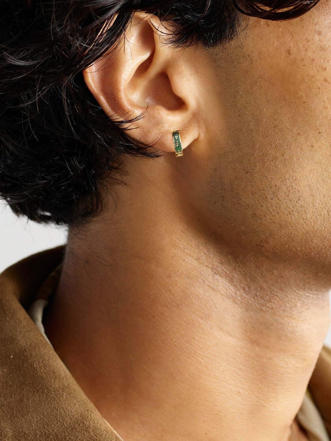 Foundrae - Protection Tenet 18-Karat Gold Ceramic Earring