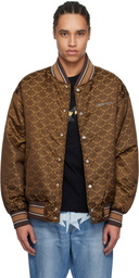 BAPE Brown ABC Camo Jacquard Reversible Bomber Jacket
