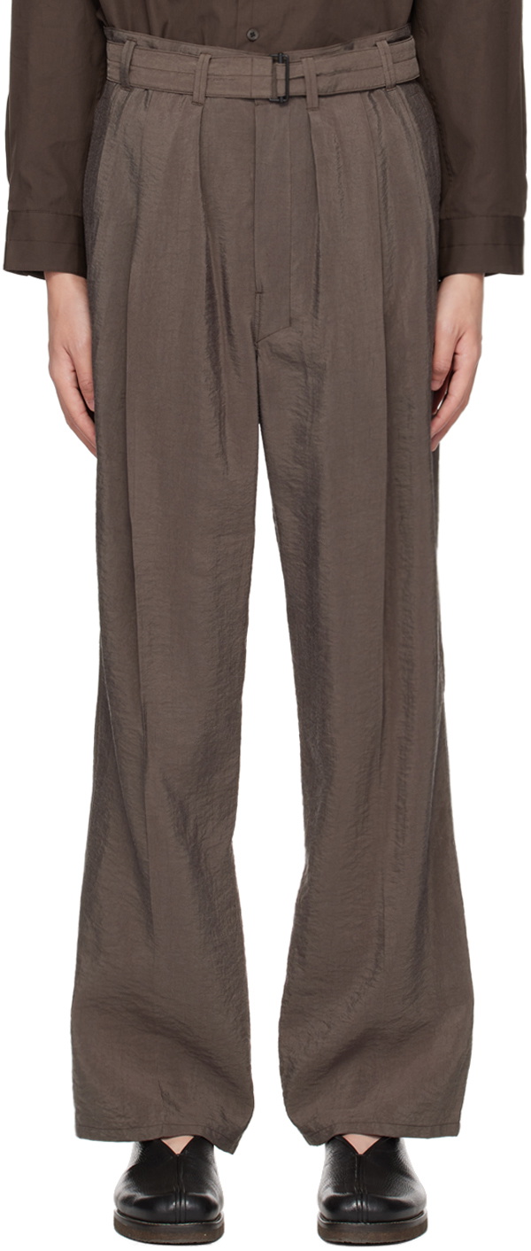 LEMAIRE Brown Pleated Trousers Lemaire
