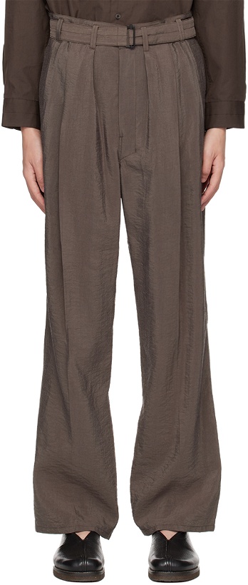 Photo: LEMAIRE Brown Pleated Trousers