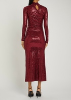 Needle & Thread Malia Sequin-embellished Tulle Gown Dark Red