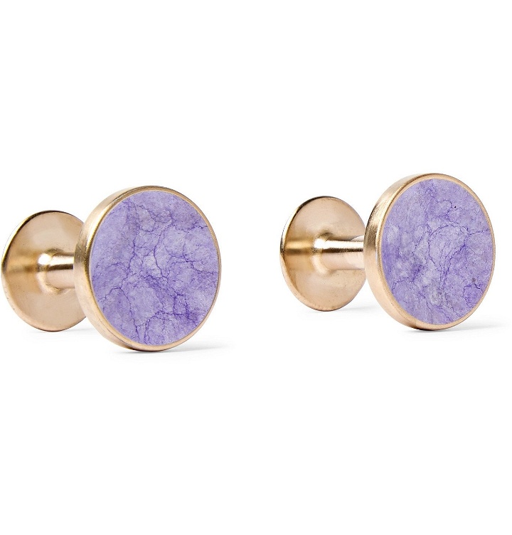 Photo: Alice Made This - Bayley Gold-Tone Prussian Patina Cufflinks - Purple